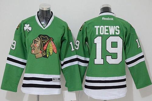 2017 Chicago Blackhawks #19 Toews green jerseys